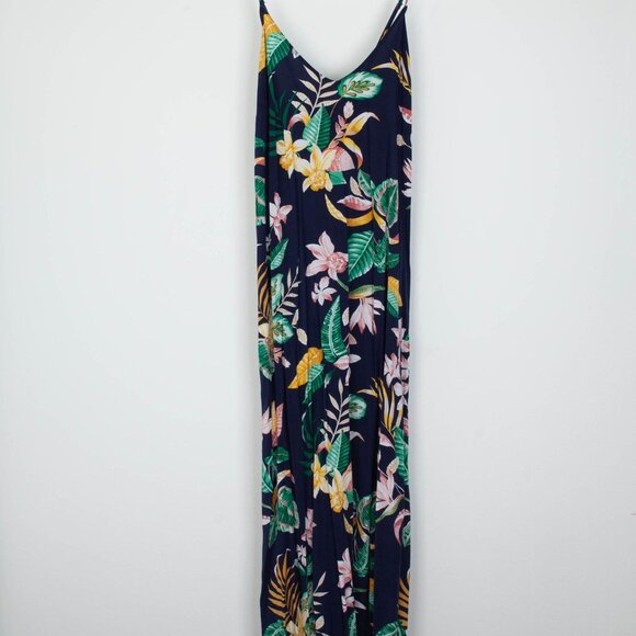 Old Navy Womens Sleeveless V-Neck Maxi Shift Dress Size XL Tall Tropical Resort - Picture 2 of 9